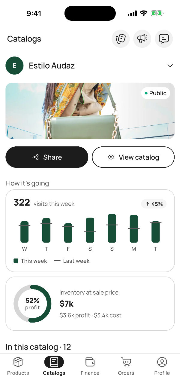 The catalog dashboard