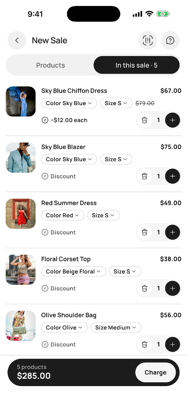 Recording a sale